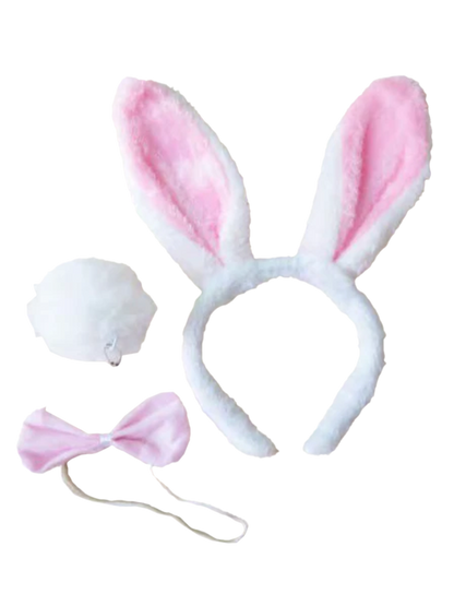 3 Piece White Pink Bunny Set