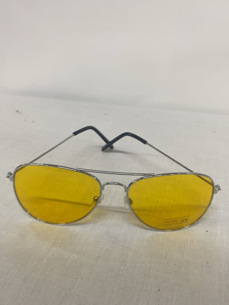 Silver Frame With Yellow Lens Sunglasses