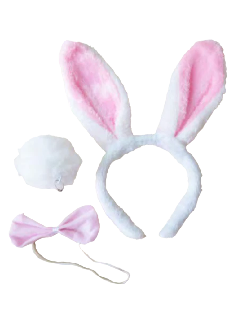 3 Piece White Pink Bunny Set