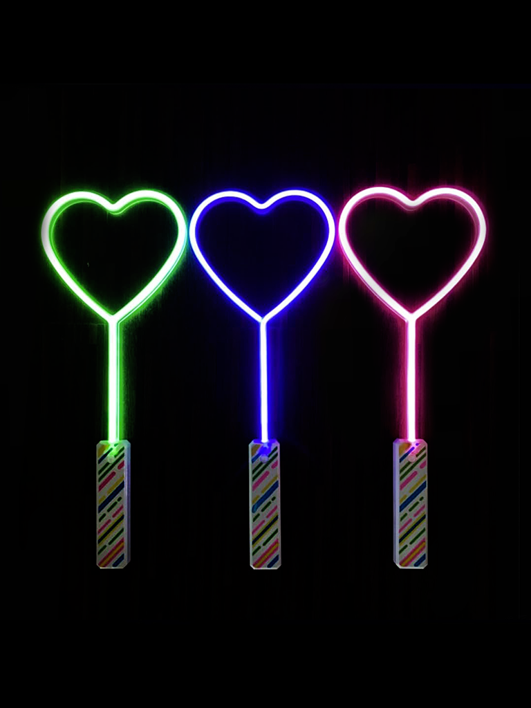 Heart Shape Light Up Wand pack of 3