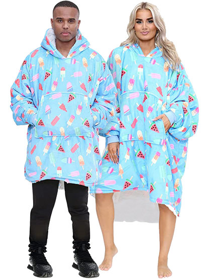 Adult Printed Hoodie Blanket