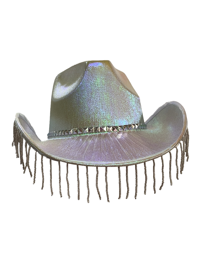 Adult Glitter Rhinestone Fringe Cowboy Hat For Music Festival