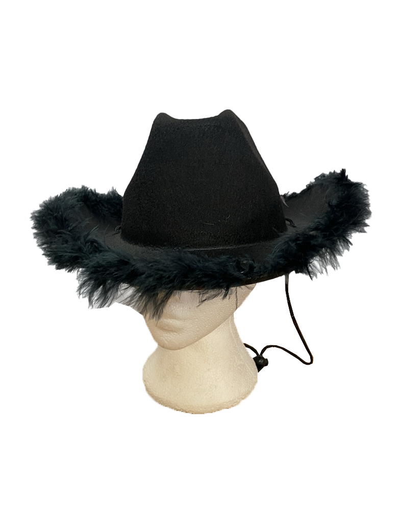 Adult Wild West Cowboy Hat With Feather Trim