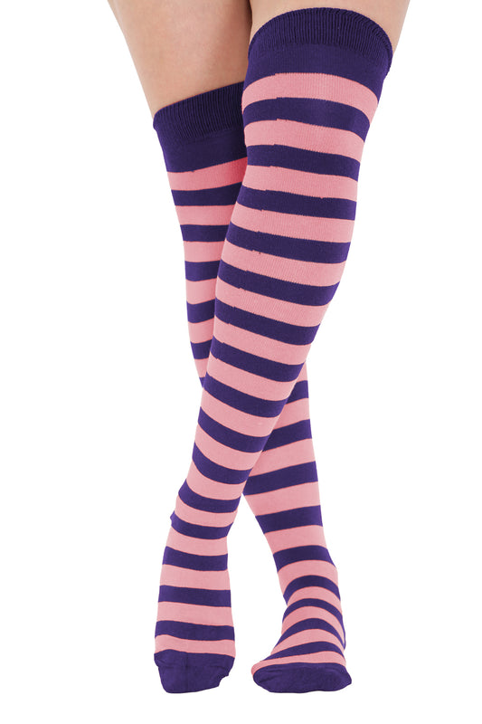 Striped Over The Knee Thigh High Socks