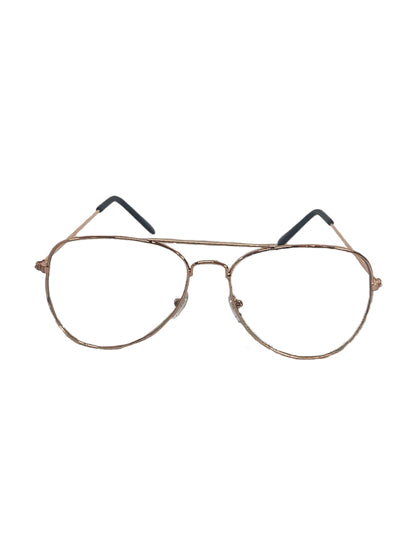 Rose Gold and Silver Frame With Clear Lens Glasses