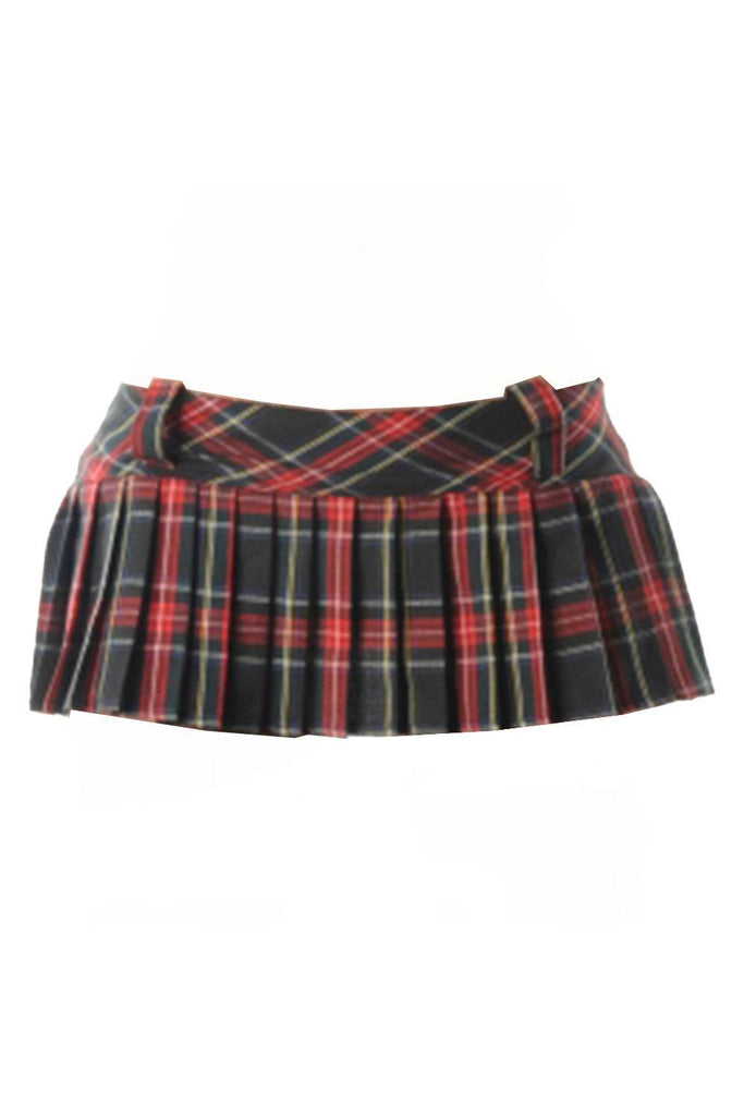 Crazy Chick Pleated Tartan Skirt (9 Inches) - thefancydress.co.uk