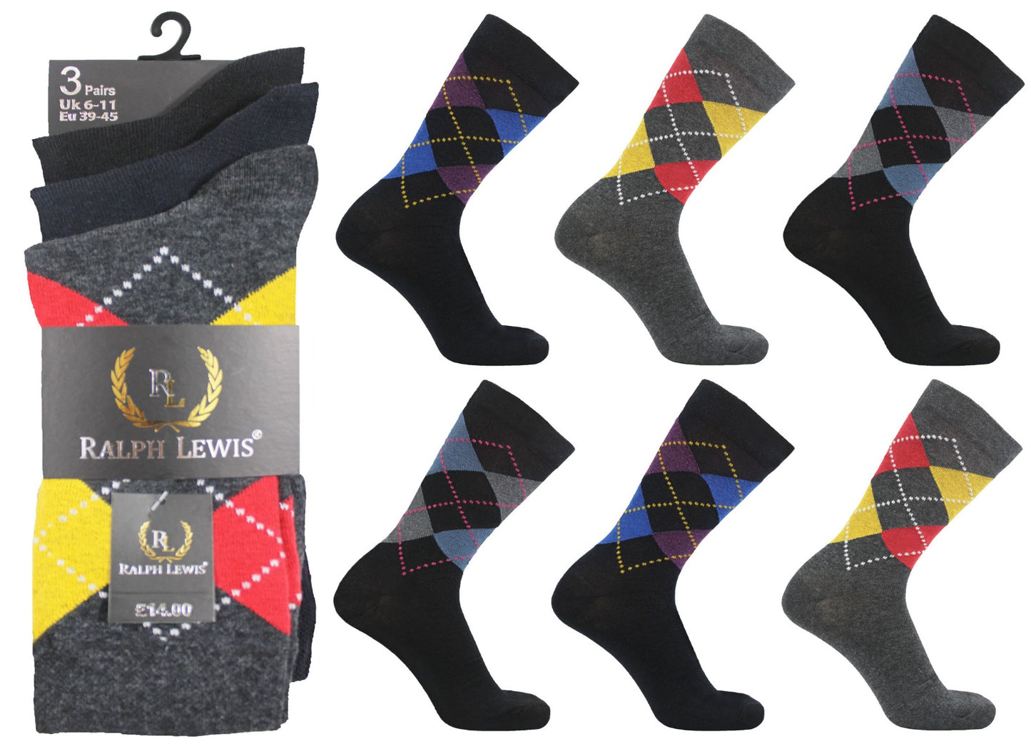 Mens Ralph Lewis Cotton Socks