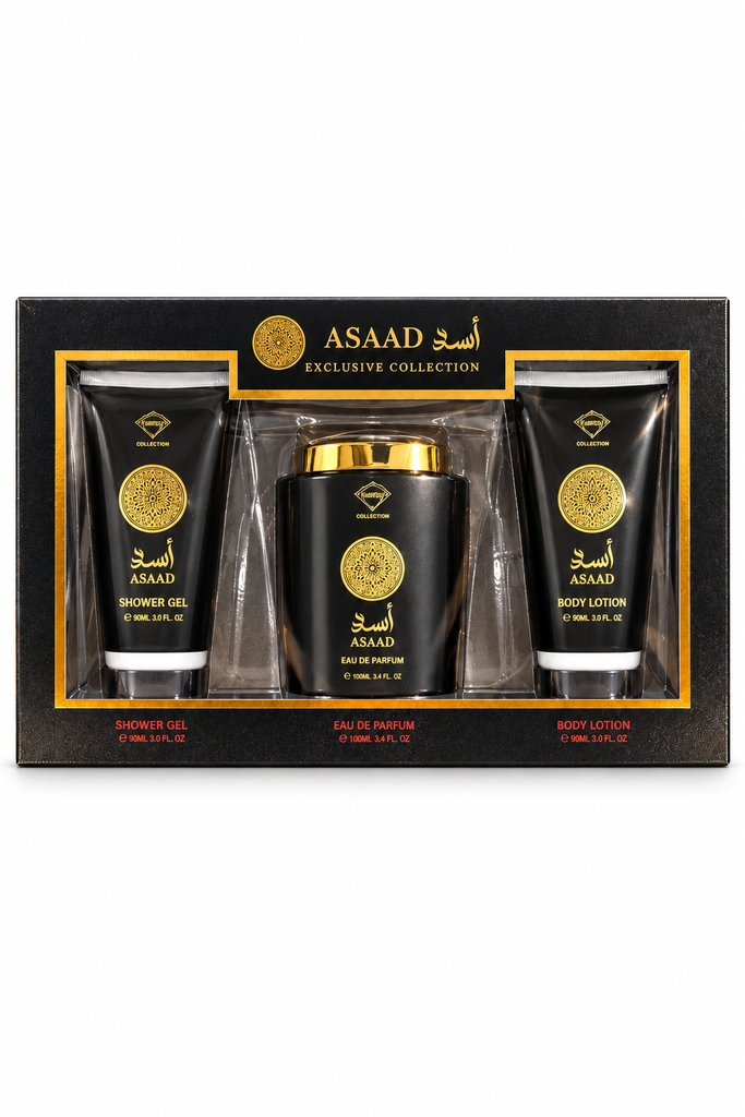 ASAAD Exclusive Collection Eau De Perfume With Shower Gel & Body Lotion (Set of 3 Pcs)