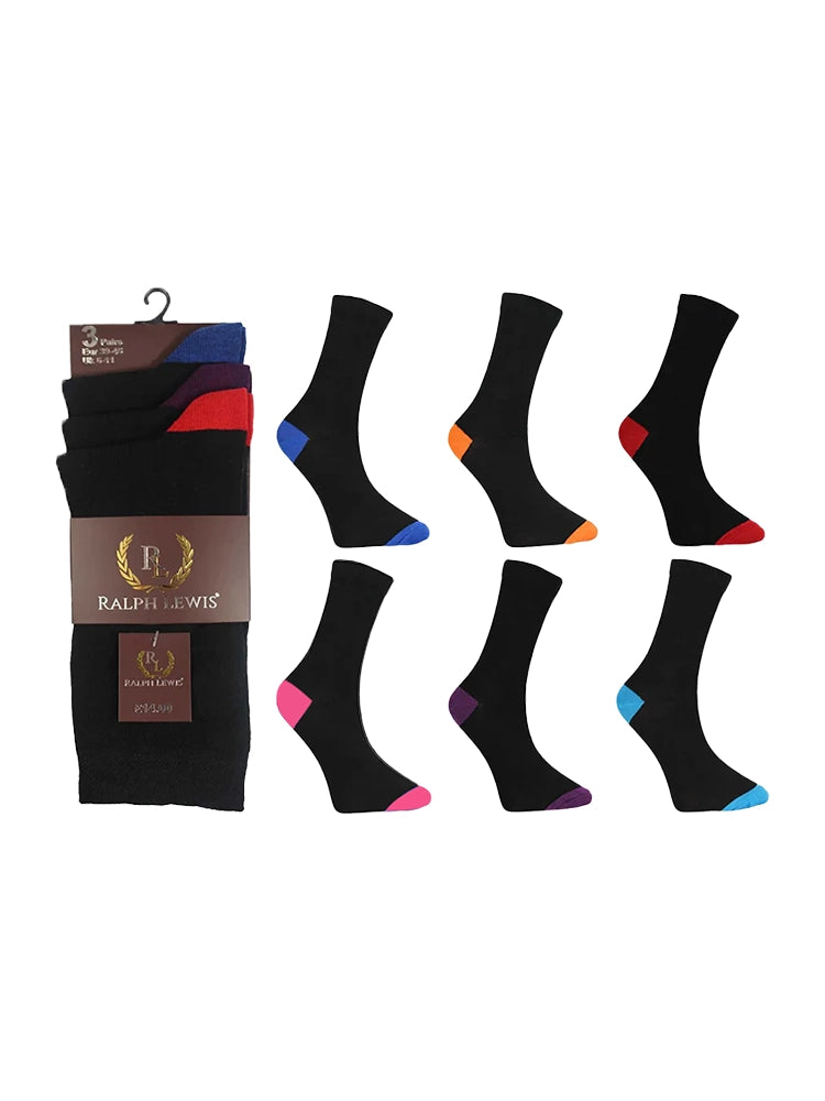 Active Star Assorted Colour Heel and Toe Cotton Socks {Assorted Colour}