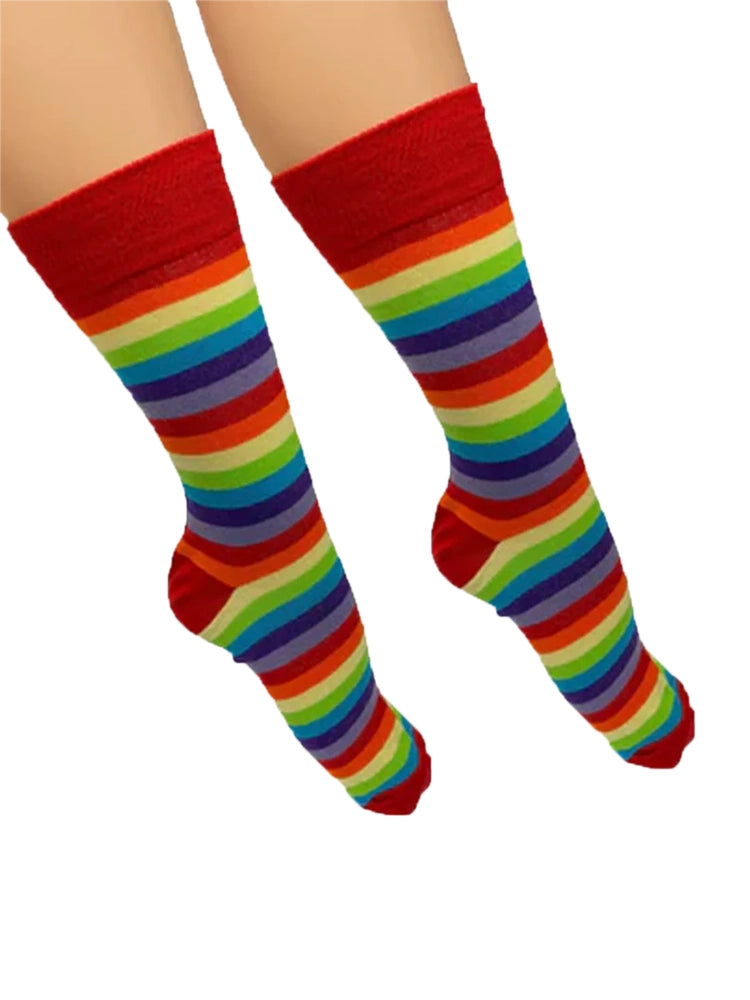 Active Star Men's 12 Pairs Red And Rainbow Ankle High Socks