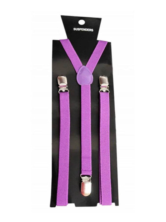Unisex Adjustable Suspenders Plain Braces - thefancydress.co.uk
