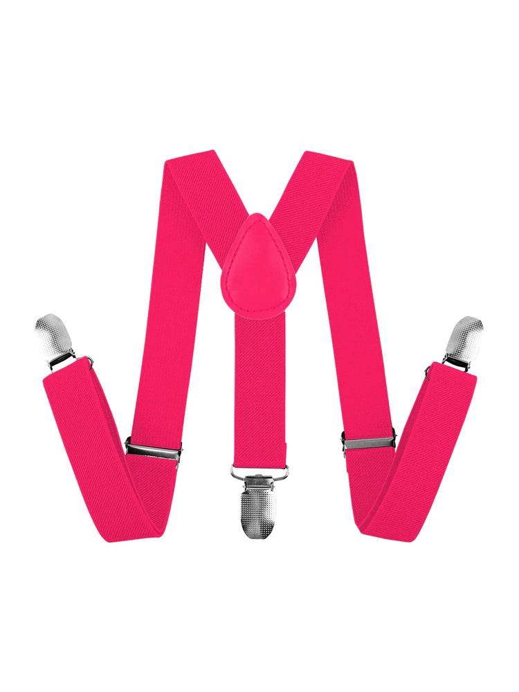 Unisex Adjustable Suspenders Plain Braces - thefancydress.co.uk