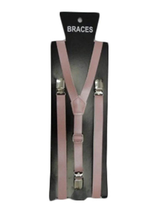 Unisex Adjustable Suspenders Plain Braces - thefancydress.co.uk