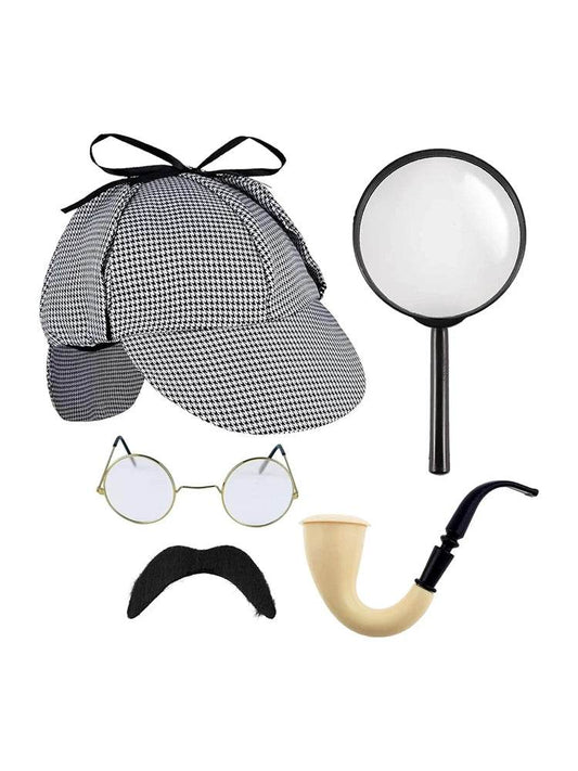 Adult 5-Piece Detective Costume Accessory Set