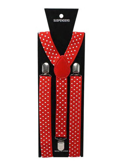 Adult Adjustable Polka Dot Braces 2.5 cm - thefancydress.co.uk