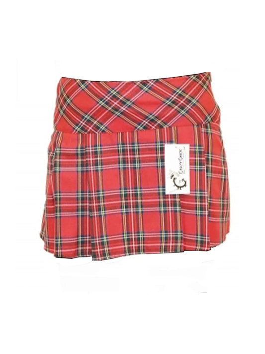 Adult Box Pleated Tartan Skirt (14 Inches) red