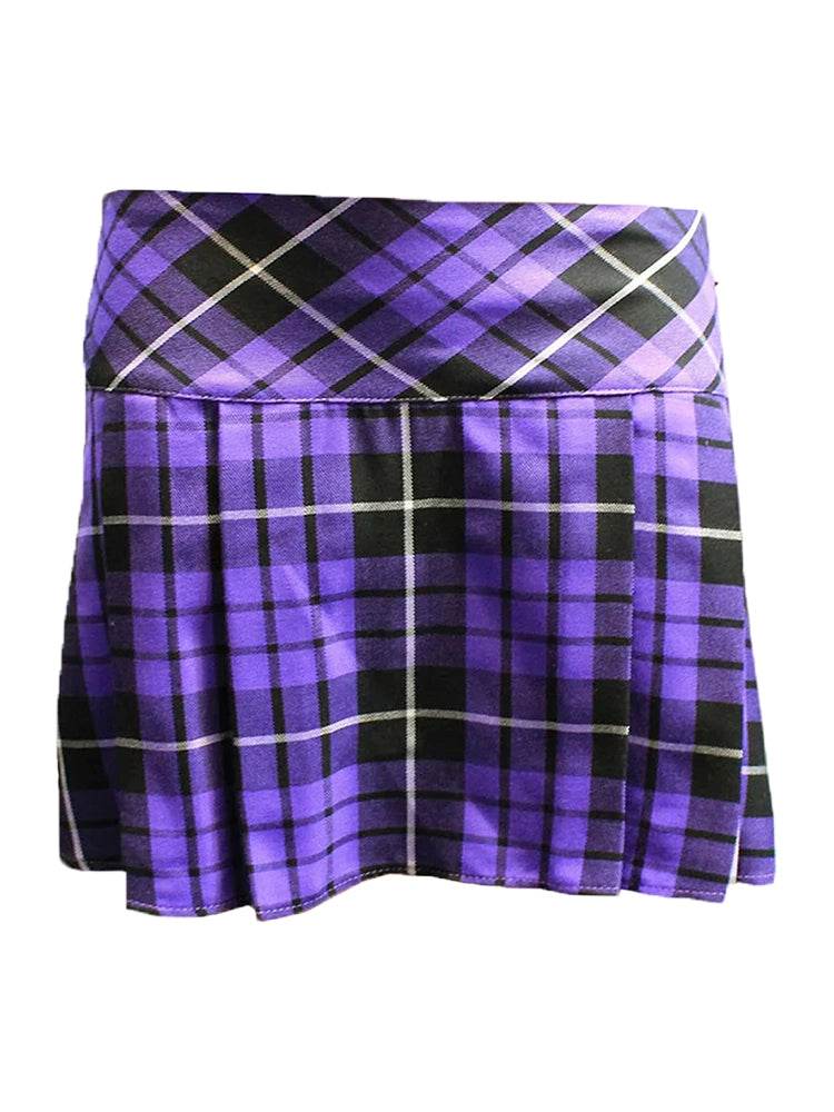 Adult Box Pleated Tartan Skirt (14 Inches) - thefancydress.co.uk