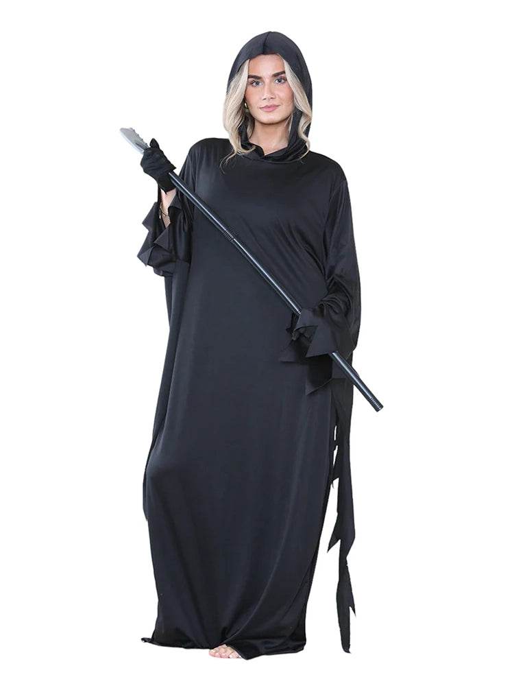Adult Hooded Cloak Costume With Scythe - thefancydress.co.uk