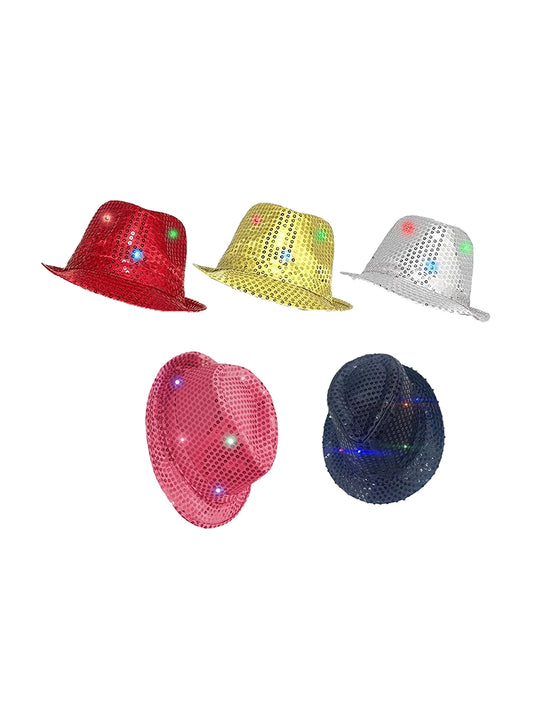 Adult LED Light Up Dance Party Sequin Trilby Hat