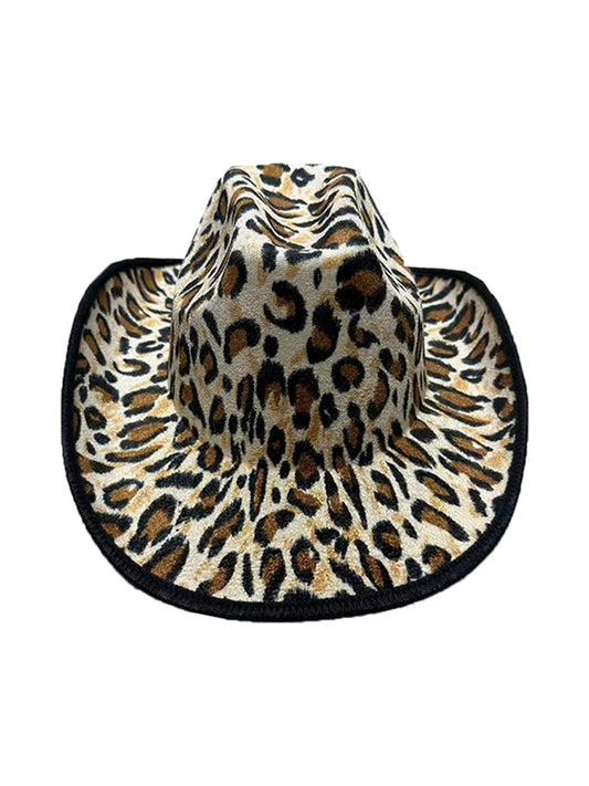 Adult Leopard Print Cowboy Hat Western Head wear