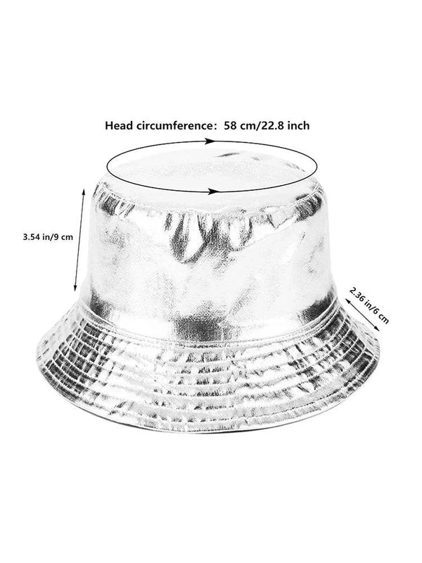 Adult Metallic Shiny Fisherman Bucket Hat - thefancydress.co.uk