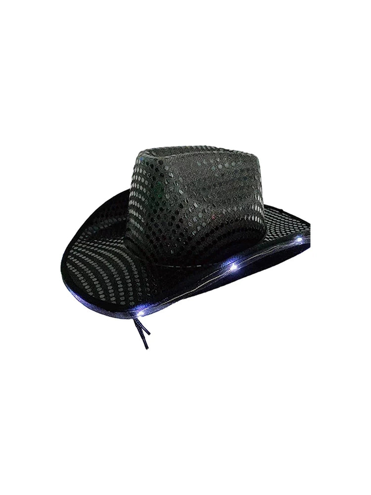 Adult Sequin Cowboy Hat for Party & Festival black