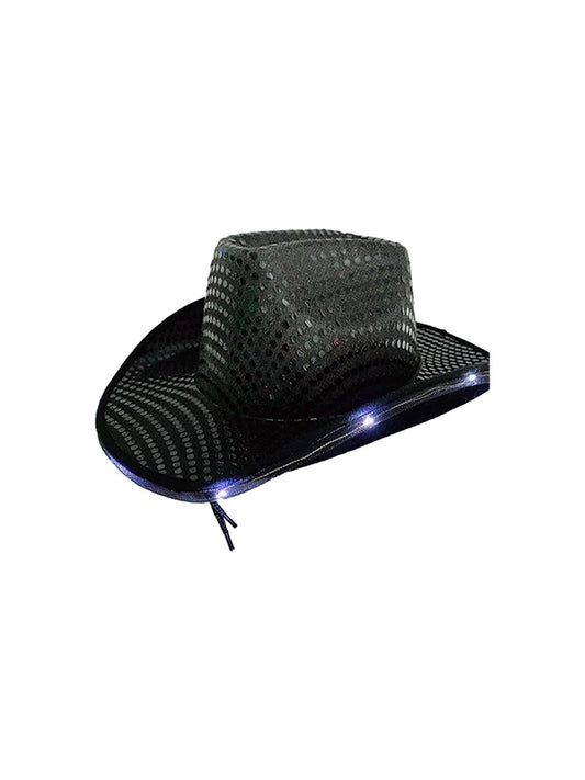 Adult Sequin Cowboy Hat for Party & Festival black
