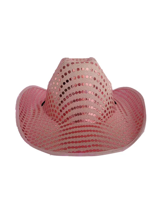 Adult Sequin Cowboy Hat for Party & Festival pink