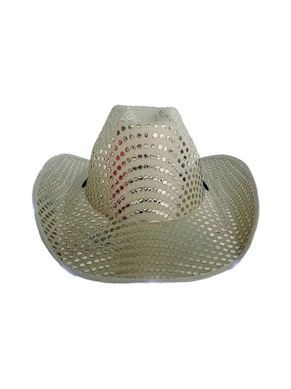 Adult Sequin Cowboy Hat for Party & Festival silver