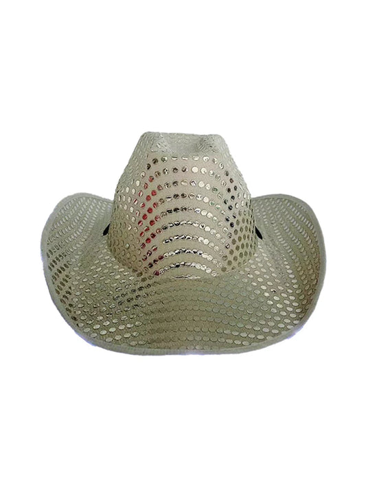 Adult Sequin Cowboy Hat for Party & Festival silver