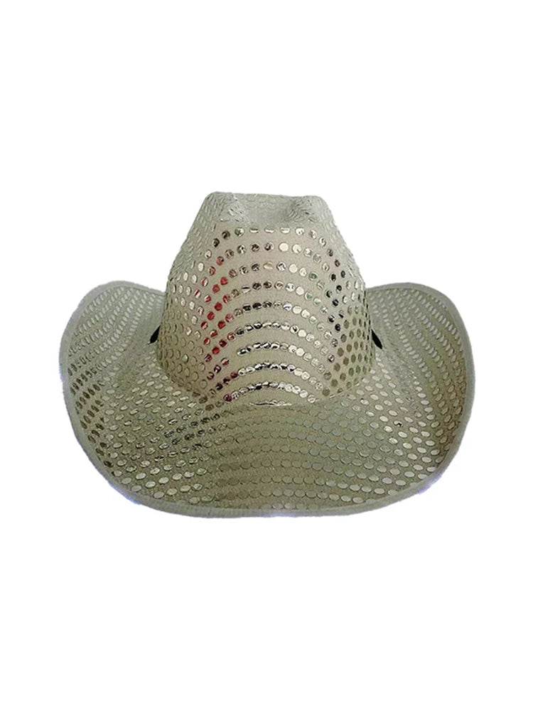 Adult Sequin Light up Cowboy Hat for Party & Festival - thefancydress.co.uk