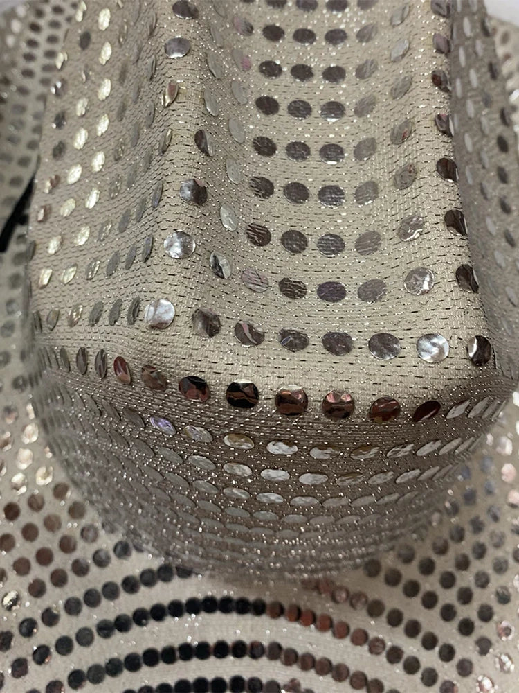 Adult Sequin Cowboy Hat for Party & Festival silver