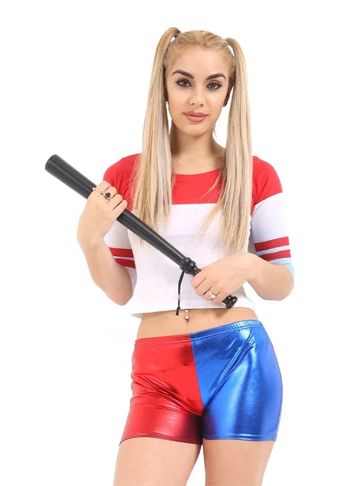 Ladies Shiny Metallic Hot Pants - thefancydress.co.uk