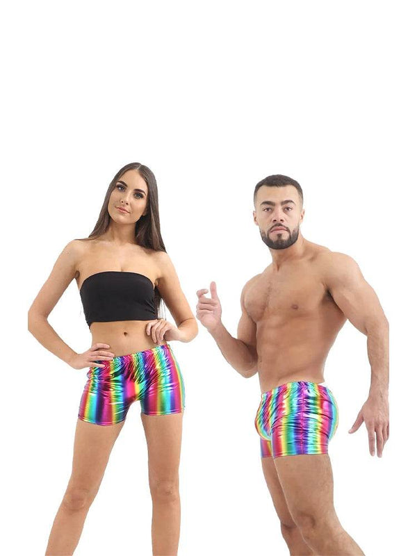 Ladies Shiny Metallic Hot Pants - thefancydress.co.uk