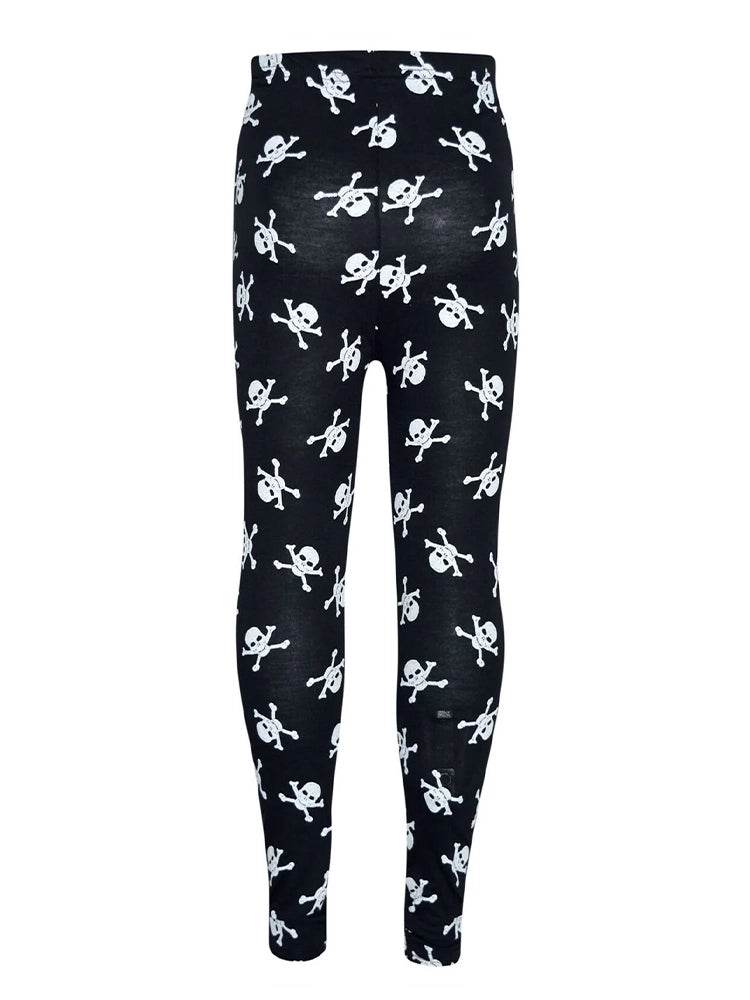 Adult Skull Printed Leggings - thefancydress.co.uk