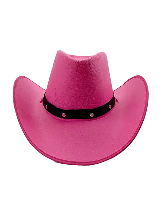 Adult Western Felt Studded Cowboy Hat pink