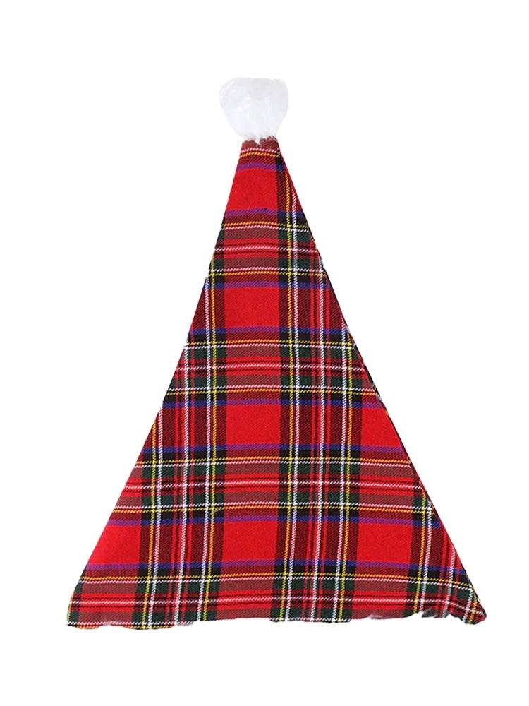 Adult Tartan Christmas Santa Hat - thefancydress.co.uk