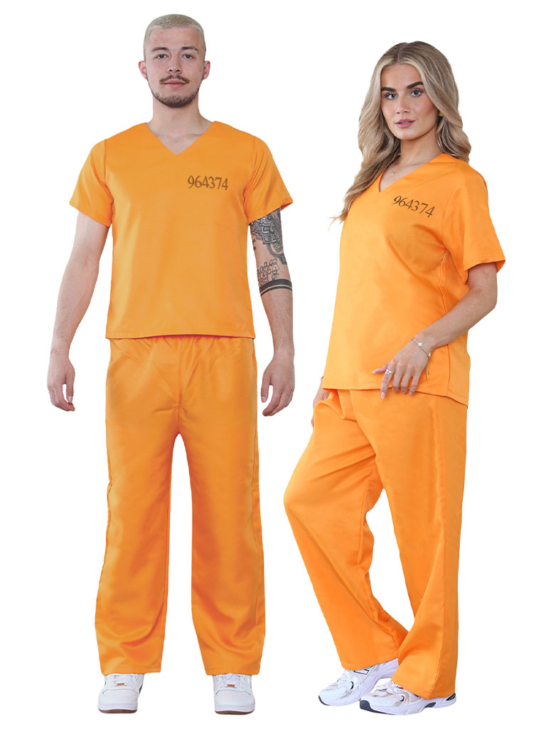 Adult Unisex 2 Pcs Prisoner Costume
