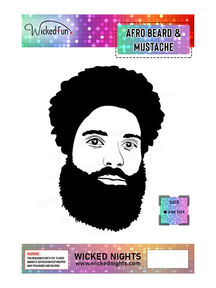 Afro Beard And Moustache - thefancydress.co.uk