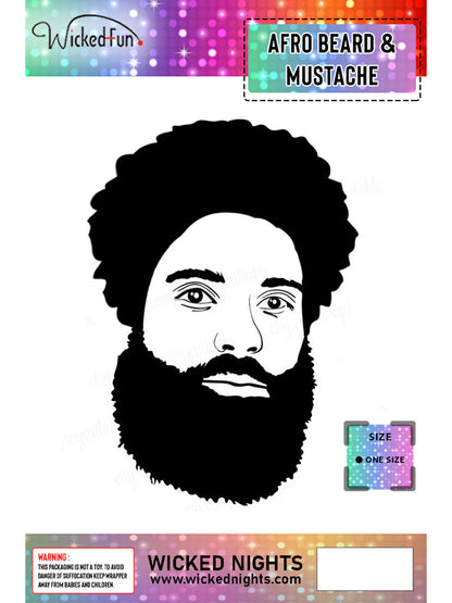 Afro Beard And Moustache
