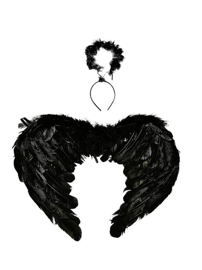 Angel Feather Wings With Halo Headbands - thefancydress.co.uk