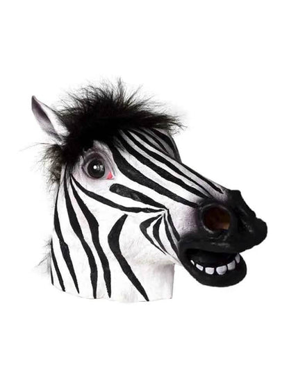 Animal Latex Zebra Style Face Wear Mask - thefancydress.co.uk
