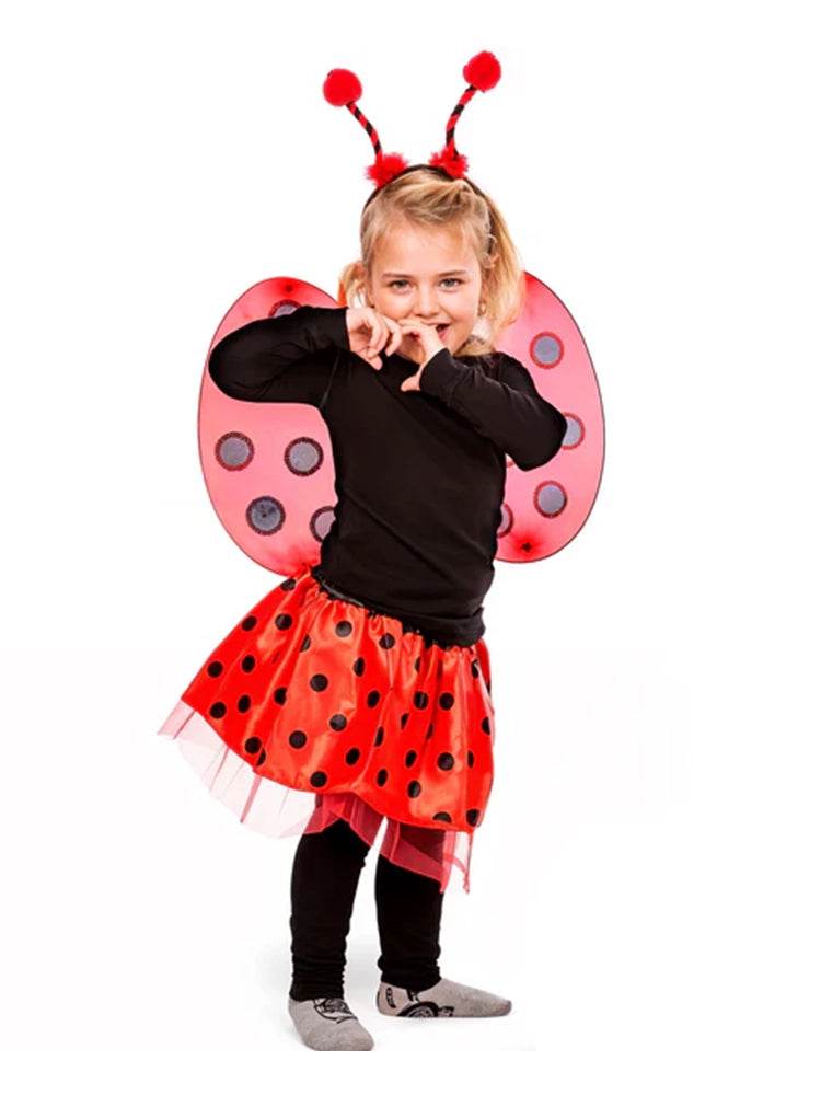 Kids Ladybug Wings & Headband - thefancydress.co.uk