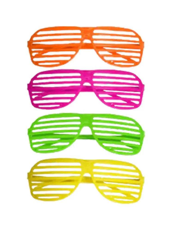 Assorted Adult Shutter Neon Glasses - thefancydress.co.uk