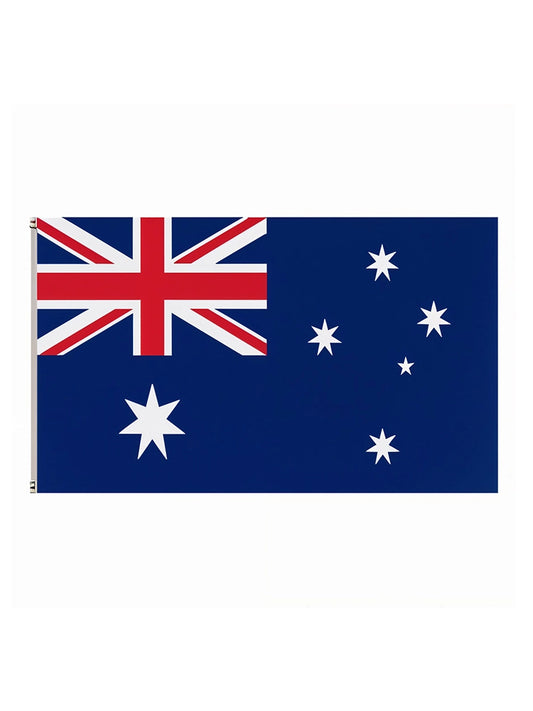 Australia Flag (5ft x 3ft) Polyester, Double-Stitched Seam, Metal Eyelets