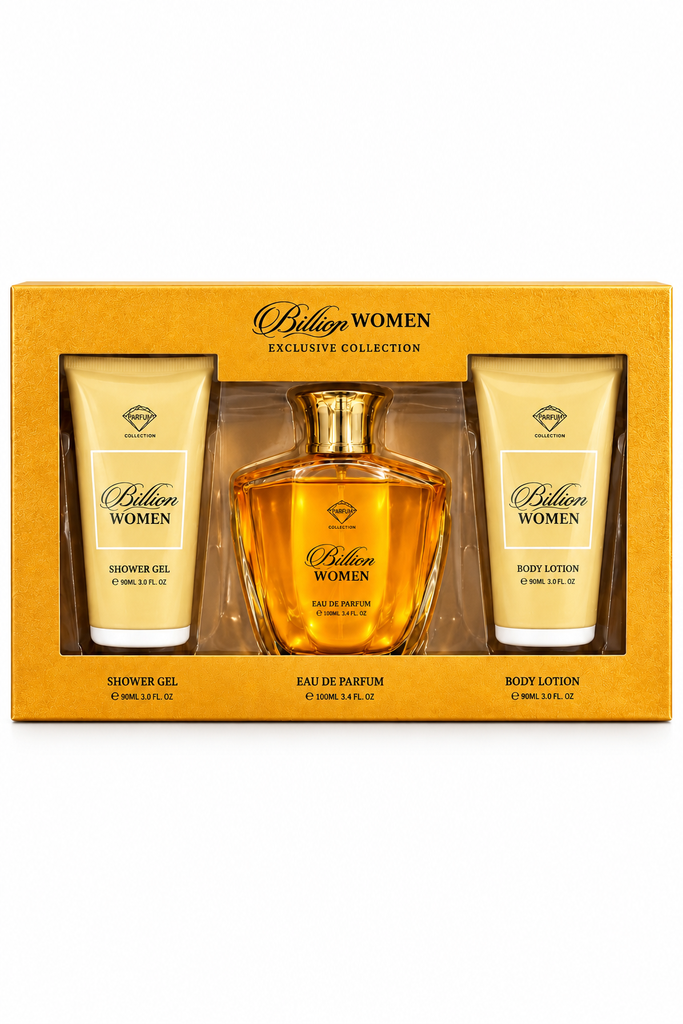 Billion WOMEN Exclusive Collection Eau De Perfume With Shower Gel & Body Lotion (Set of 3 Pcs)