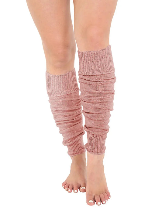Deluxe Luxurious Ladies 80's Plain Ribbed Leg Warmers baby pink