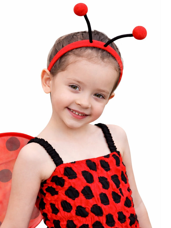 Baby Toddler Girl Ladybird Costume – 4PC Set with Wings, Hairband & Wand