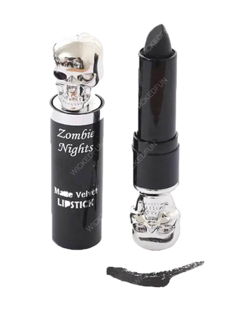 Ladies Black Matte Velvet Lipstick - thefancydress.co.uk
