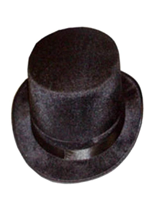 Black Velour Top Hat - thefancydress.co.uk